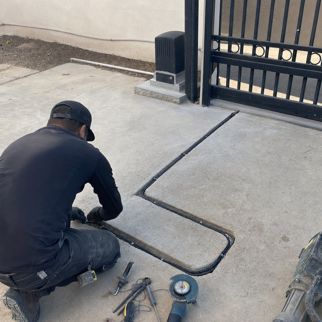 Gate access control installation by sliding gate in Las Vegas, NV